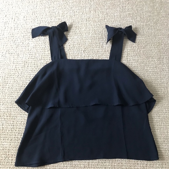 Loft blue chiffon top - Picture 3 of 7